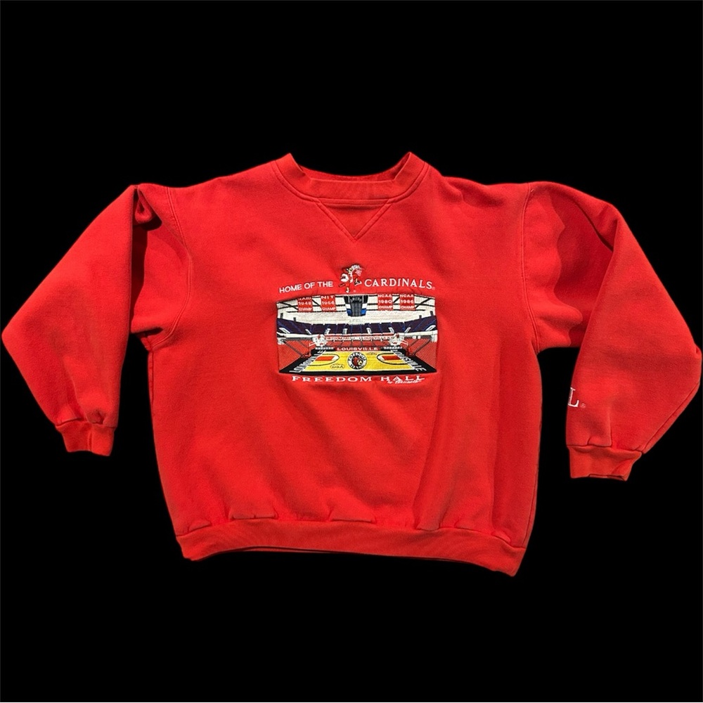 Vintage 1980s Louisville Cardinals Freedom Hatch Stitched Crewneck Sweatshirt